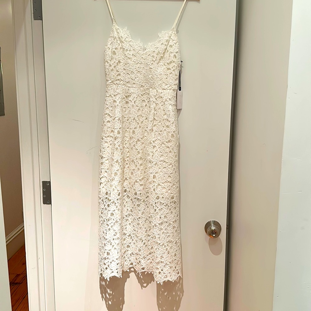 [NWT] ASTR the Label White Lacy Midi Dress